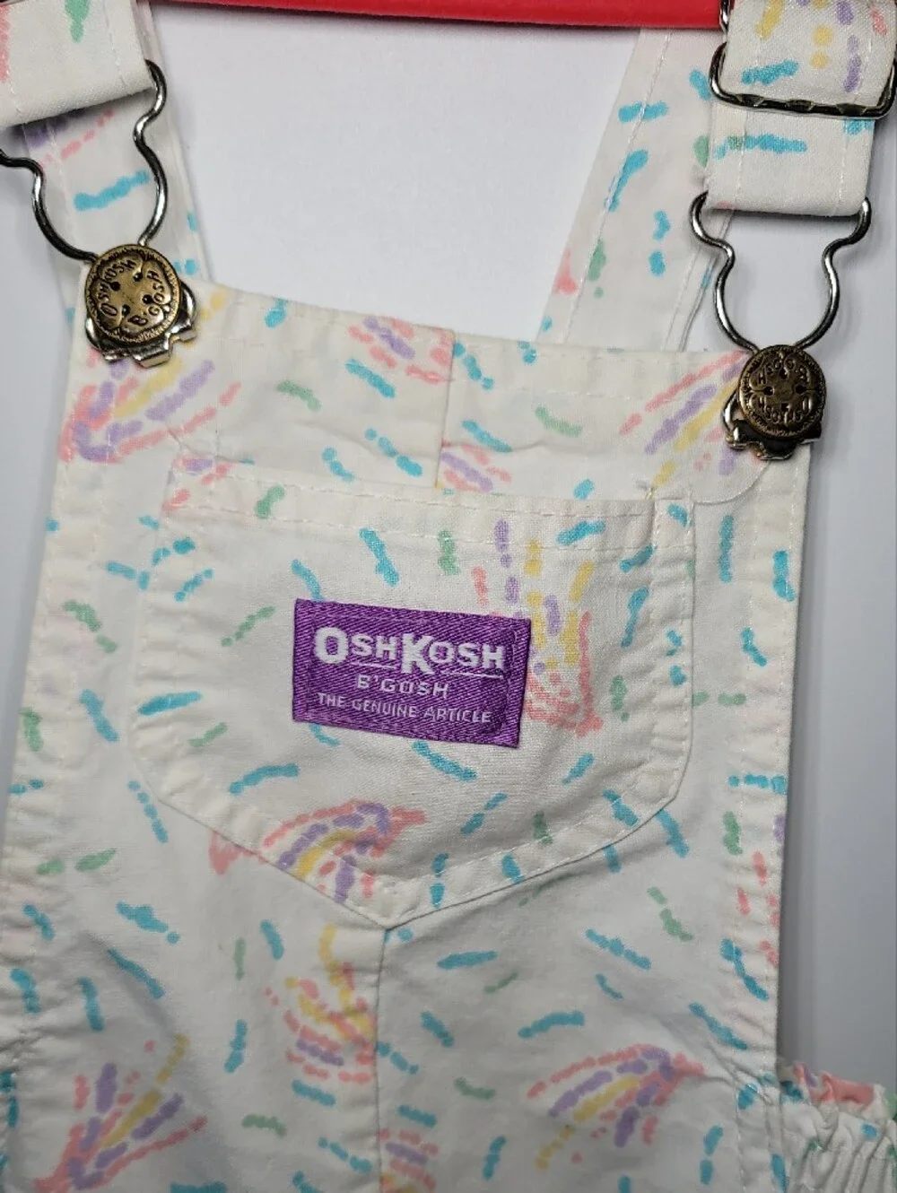 OshKosh B'gosh White Shortall with Pastel Print